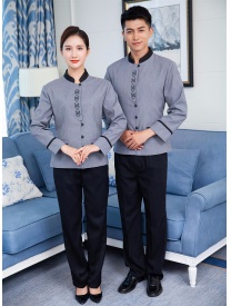 保潔服立領(lǐng)一?？刍ㄟ?灰色